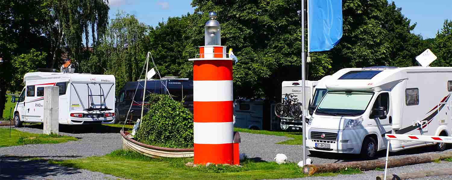 Leuchtturm auf dem Reisemobilhafen
